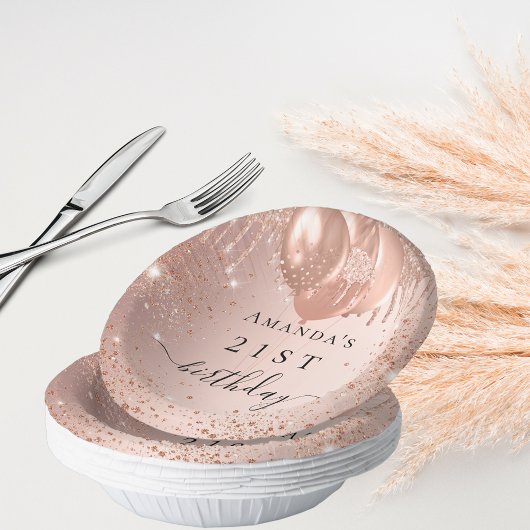 誕生日バラ金ゴールドスパークル ペーパーボウル