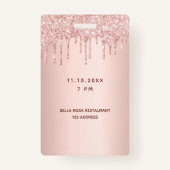 誕生日バラ金ゴールドドリップピンクvip バッジ (裏面)