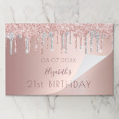 誕生日バラ金ゴールドドリップ銀紙ランチョンマット ペーパーパッド (折り畳み)