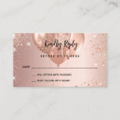 誕生日バラ金ゴールドバルーンパーティーRSVP エンクロージャーカード (正面)