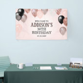 誕生日バラ金ゴールドバルーン 横断幕 (トレードショー)