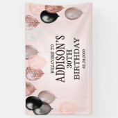 誕生日バラ金ゴールドバルーン 横断幕 (縦)