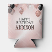 誕生日バラ金ゴールドバルーン 缶クーラー (正面)