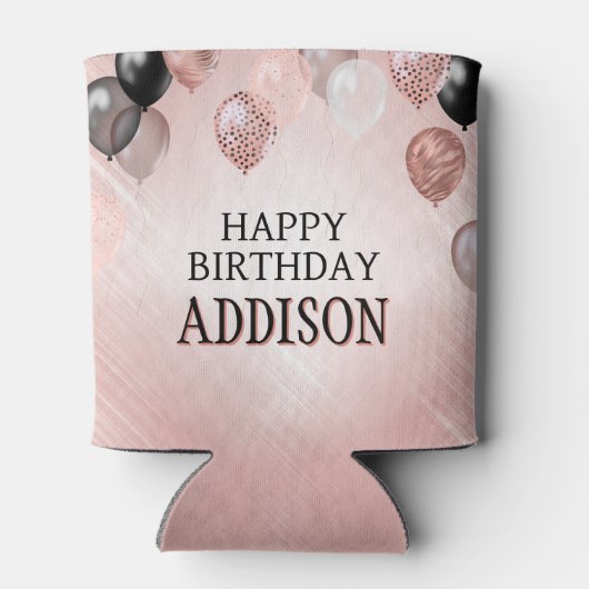 誕生日バラ金ゴールドバルーン 缶クーラー (裏面)