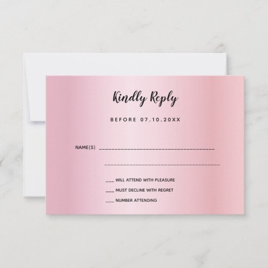 誕生日バラ金ゴールドパープルボウ 出欠カード (正面)