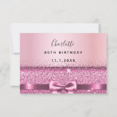 誕生日バラ金ゴールドパープルボウ 出欠カード (裏面)