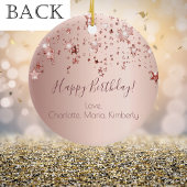 誕生日バラ金ゴールドピンクの星からの友人 セラミックオーナメント