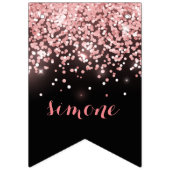 誕生日バラ金ゴールドピンクグリッターグラム21 バンティングフラッグ (第1の旗)