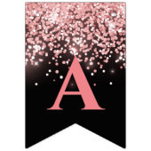 誕生日バラ金ゴールドピンクグリッターグラム21 バンティングフラッグ (第3の旗)