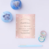 誕生日バラ金ゴールドピンクグリッター予算 チラシ (シングル)