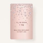 誕生日バラ金ゴールドピンクモノグラムvipラグジュアリーバッジ バッジ (裏面)