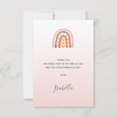 誕生日バラ金ゴールドピンクレインボーグレーオレンジ サンキューカード (裏面)