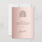 誕生日バラ金ゴールドピンクレインボーグレー サンキューカード (裏面)