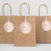 誕生日バラ金ゴールドピンク乾燥パーティー ラウンドシール