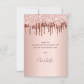 誕生日バラ金ゴールドピンク サンキューカード (裏面)