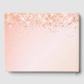 誕生日バラ金ゴールドフローラ幾何学的グリッター ゲストブック (裏面)