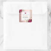 誕生日バラ金ゴールドブルゴーニュフローラエレガント広場 スクエアシール (バッグ)