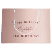 誕生日バラ金ゴールドモノグラム最小モダン主義者 ラージペーパーバッグ (正面)