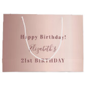 誕生日バラ金ゴールドモノグラム最小モダン主義者 ラージペーパーバッグ (裏面)