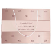 誕生日バラ金ゴールドモノグラム ラージペーパーバッグ (裏面)