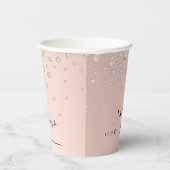 誕生日バラ金ゴールドモノグラム 紙コップ (右)