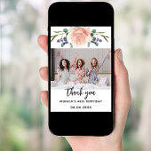 誕生日バラ金ゴールドラベンダー写真サンキューカード 招待状