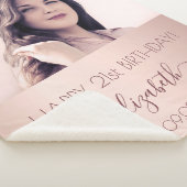 誕生日バラ金ゴールド名写真 シェルパブランケット (3/4)