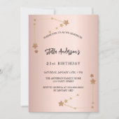 誕生日バラ金ゴールド山羊座星団 招待状 (正面)