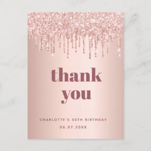 誕生日バラ金ゴールド感謝していグリッターyou ポストカード