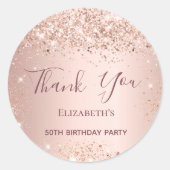 誕生日バラ金ゴールド感謝していユー ラウンドシール (正面)