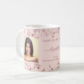 誕生日バラ金ゴールド星フォトフレンド名 コーヒーマグカップ (正面左)