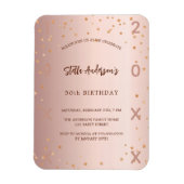 誕生日バラ金ゴールド星年の招待 マグネット (縦)