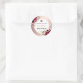 誕生日バラ金ゴールド燃焼フローラ エレガント ラウンドシール (バッグ)