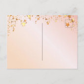 誕生日バラ金ゴールド花模様ブルゴーニュ招待 ポストカード (裏面)