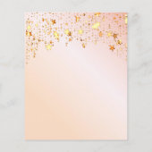 誕生日バラ金ゴールド花模様予算の招待 チラシ (裏面)