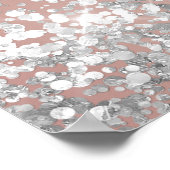 誕生日バラ金ゴールド赤面シルバーウェルカム ポスター (角)