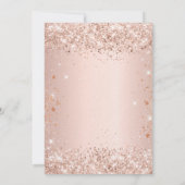 誕生日バラ金ゴールド赤面バタフライ 招待状 (裏面)