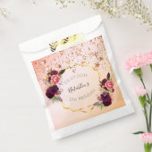 誕生日バラ金ゴールド赤面ピンク幾何学モノグラム フェイバーバッグ (封をした状態)