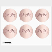 誕生日バラ金ゴールド赤面モノグラムイニシャル ラウンドシール (シート)