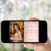 誕生日バラ金ゴールド赤面写真サンキューカード 招待状