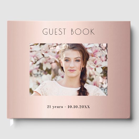 誕生日バラ金ゴールド赤面写真集 ゲストブック (正面)