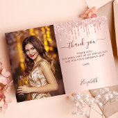 誕生日バラ金ゴールド赤面滴下写真 サンキューカード