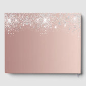 誕生日バラ金ゴールド銀グリッターダストモノグラム ゲストブック (裏面)