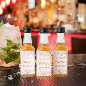 誕生日バラ金ゴールド銀グリッター名エレガント リキュールボトルラベル