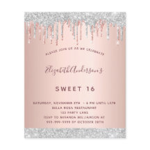 誕生日バラ金ゴールド銀グリッター招待