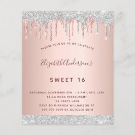 誕生日バラ金ゴールド銀グリッター招待