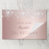 誕生日バラ金ゴールド銀グリッター紙ランチョンマット ペーパーパッド (折り畳み)