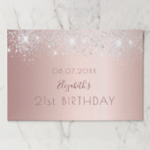 誕生日バラ金ゴールド銀グリッター紙ランチョンマット ペーパーパッド (正面)