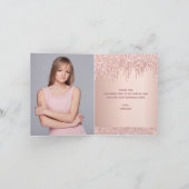 誕生日バラ金ゴールド サンキューカード (内部)