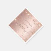 誕生日バラ金ゴールド スタンダードカクテルナプキン (角)